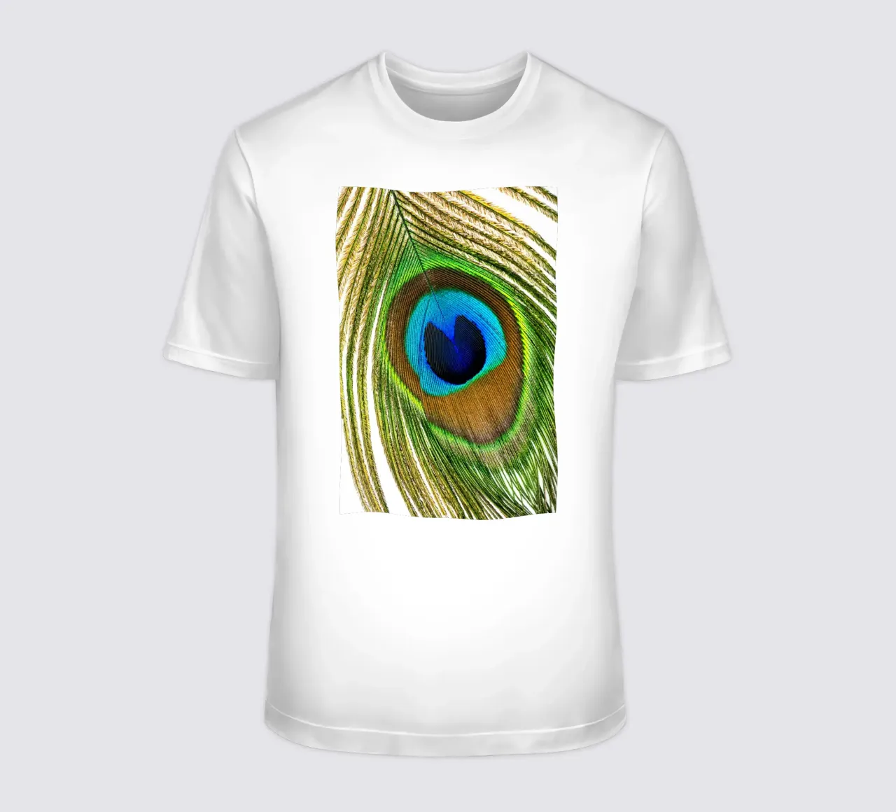 Peacock Feather – A Symbol of Elegance and Vibrance t-shirt by Curious Collections by Marielle Leenders