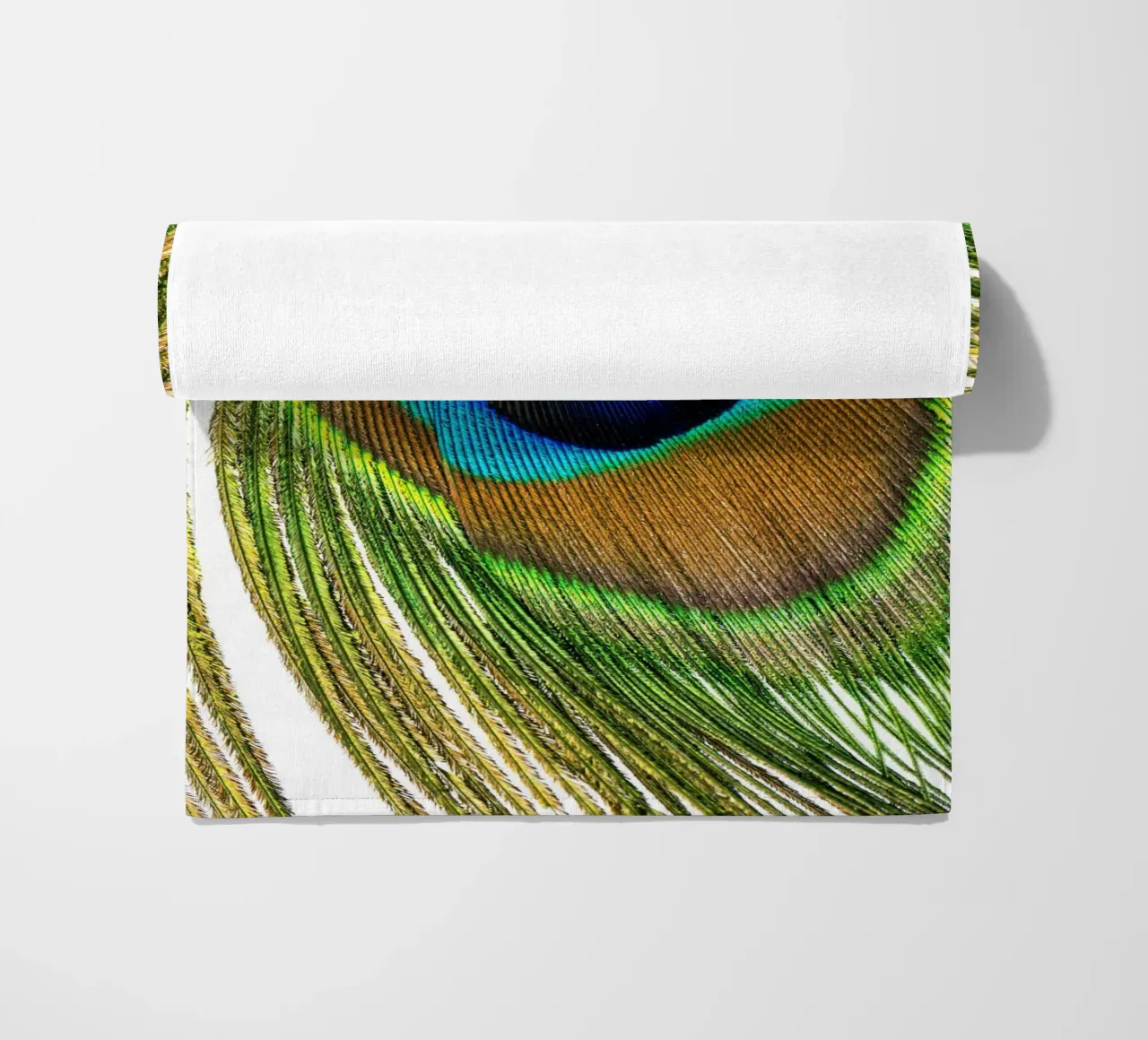 Peacock Feather – A Symbol of Elegance and Vibrance beach towel by Curious Collections by Marielle Leenders