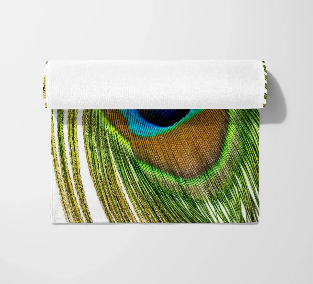 Peacock Feather – A Symbol of Elegance and Vibrance beach towel by Curious Collections by Marielle Leenders