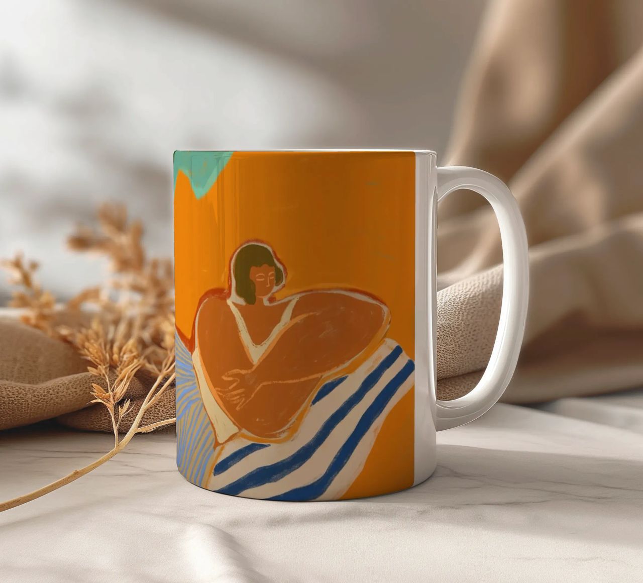 Una giornata in spiaggia tazza in ceramica da Arty Guava
