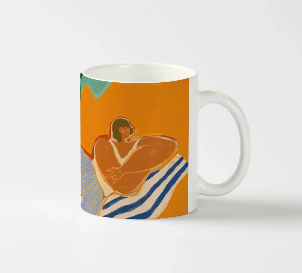 Un día en la playa taza de cerámica de Arty Guava