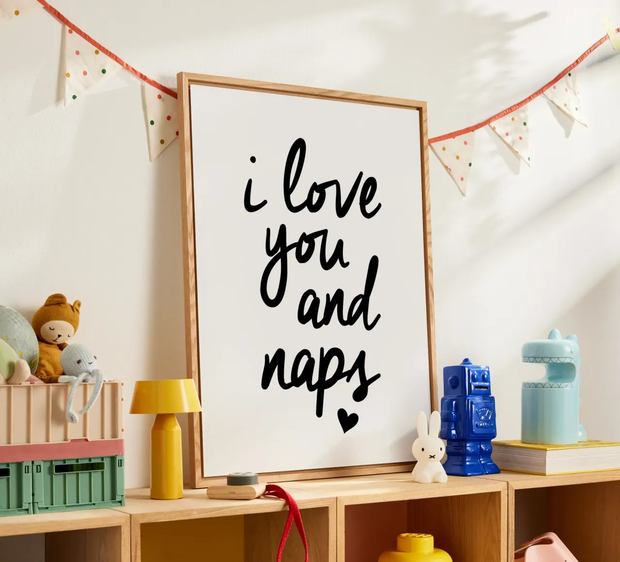 I Love You And Naps Typografie Design in bianco e nero plexiglass da THE MOTIVATED TYPE