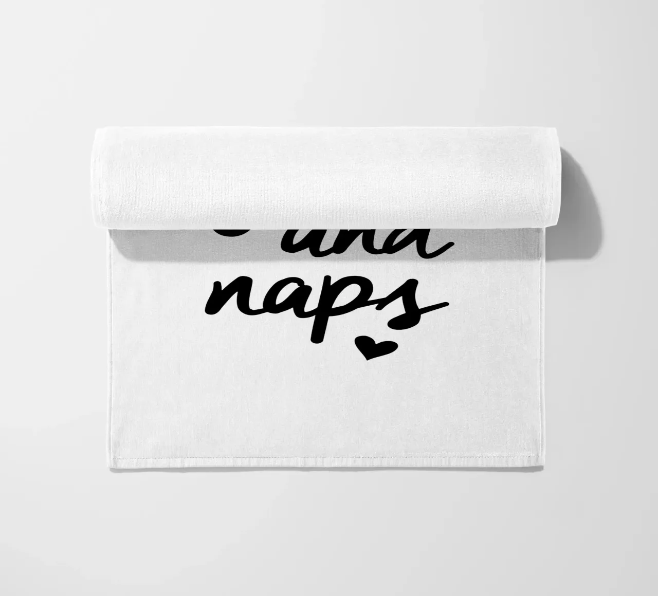 I Love You And Naps Typografie Design in bianco e nero telo mare da THE MOTIVATED TYPE