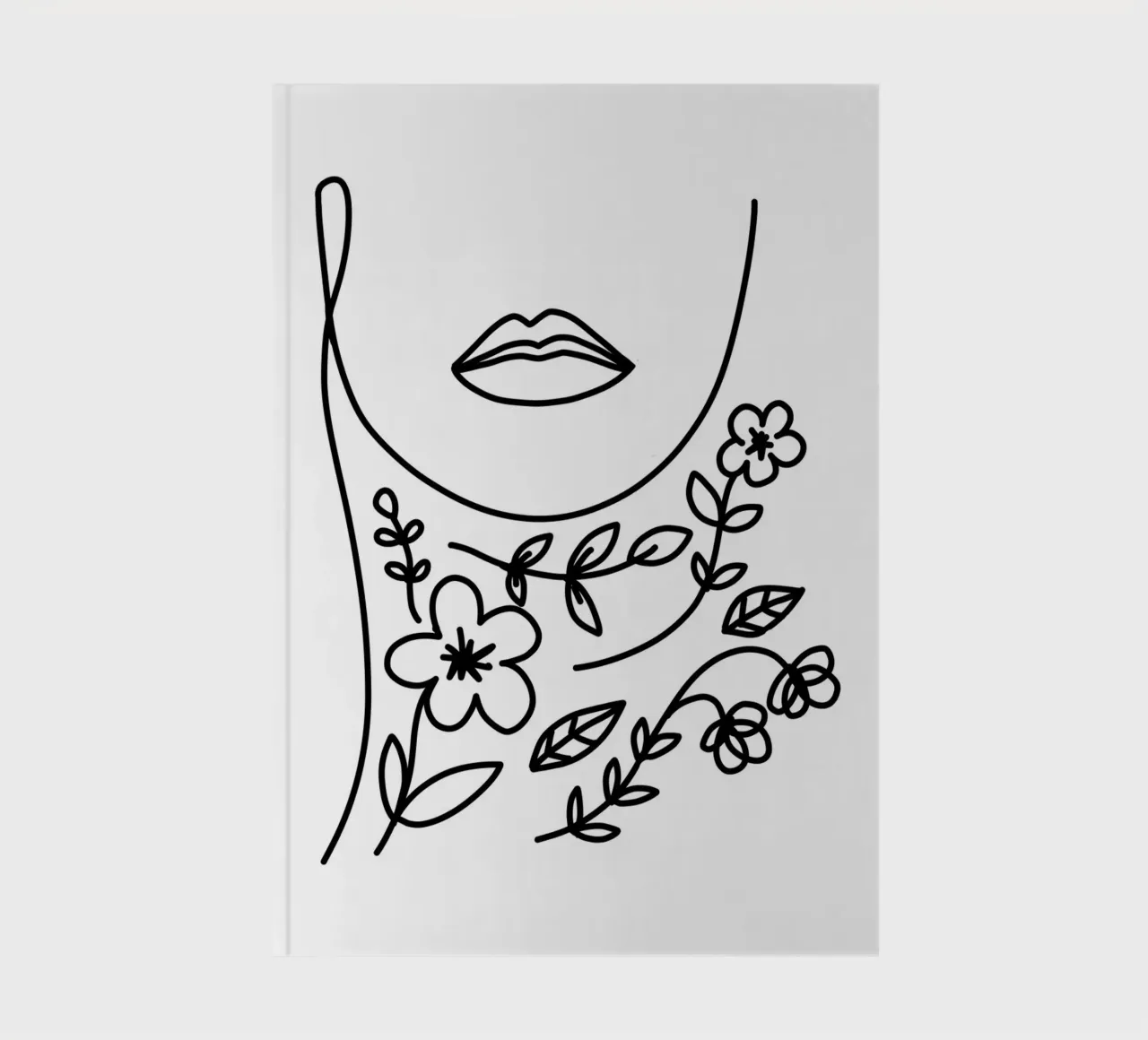 Blossom inside - Linienzeichnung Line Art notebook by BAINAI
