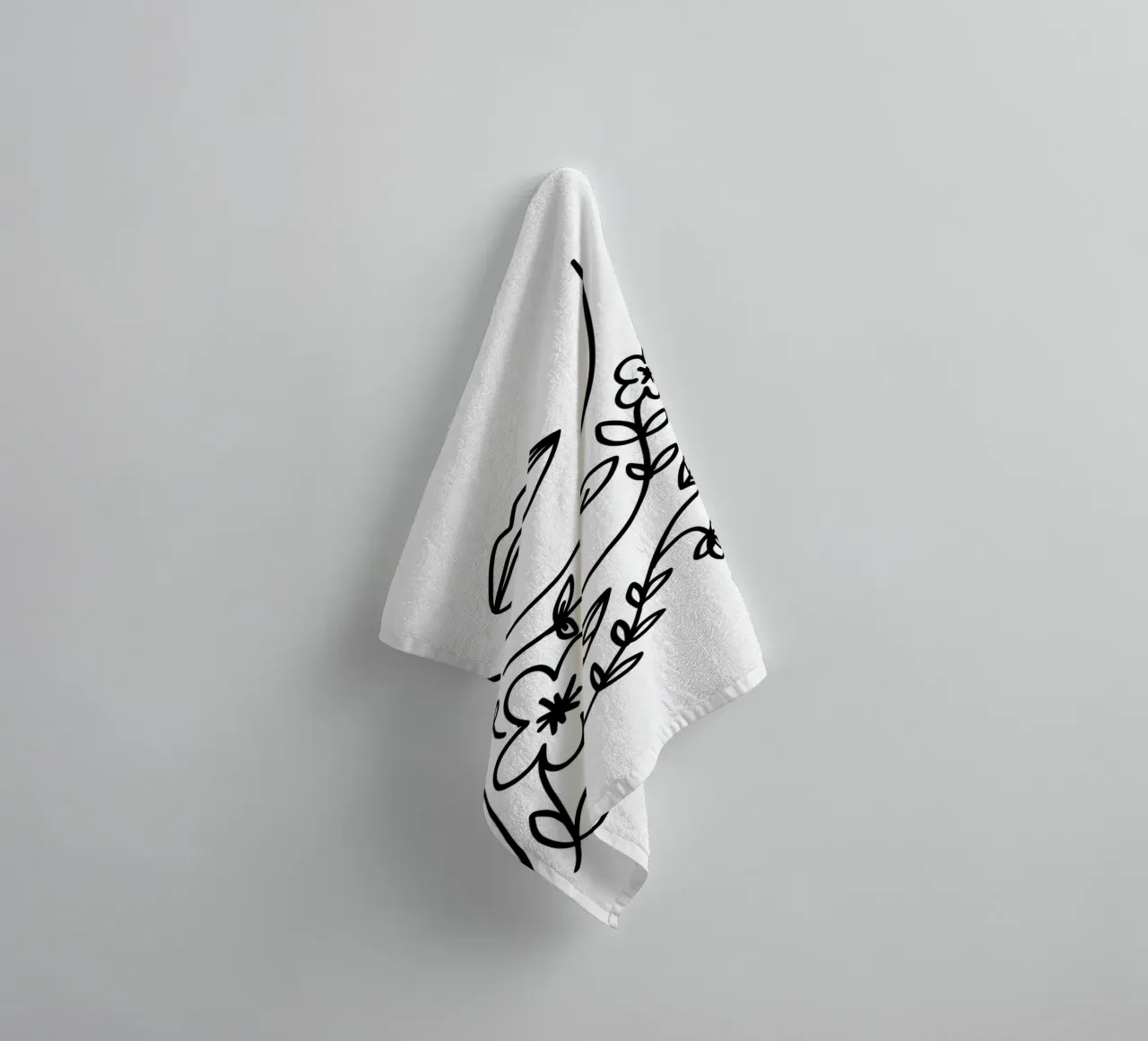 Blossom inside - Linienzeichnung Line Art asciugamano da bagno da BAINAI