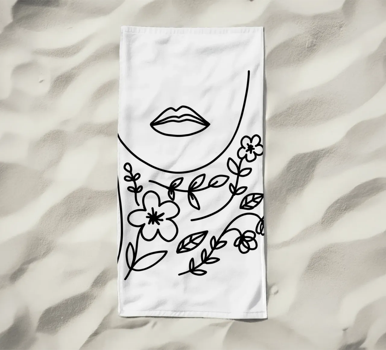 Blossom inside - Linienzeichnung Line Art telo mare da BAINAI
