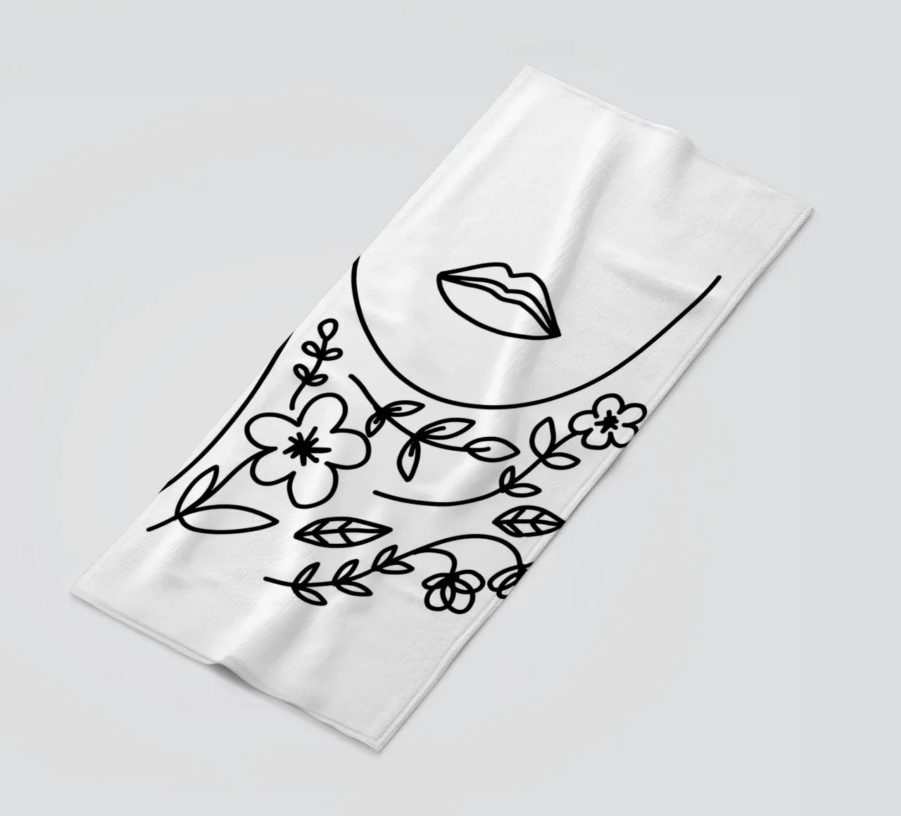 Blossom inside - Linienzeichnung Line Art telo mare da BAINAI