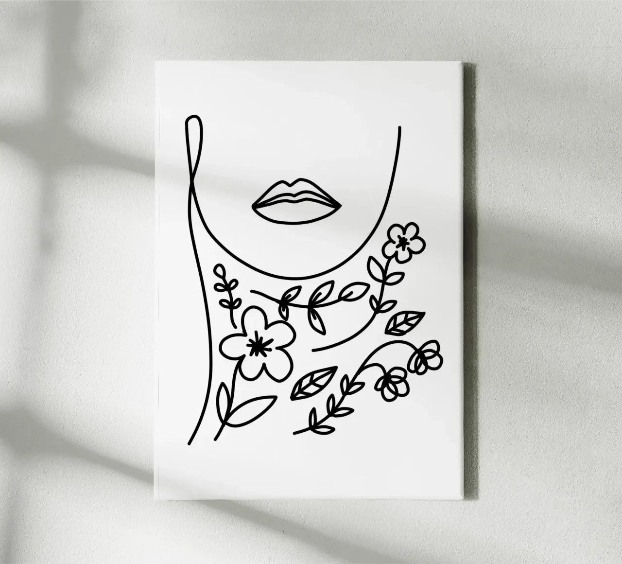 Blossom inside - Linienzeichnung Line Art tela con Cornice a cassetta da BAINAI