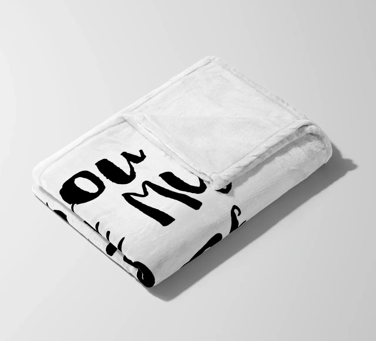 You Are My Cup Of Tea Design tipografico in bianco e nero coperta in pile da THE MOTIVATED TYPE