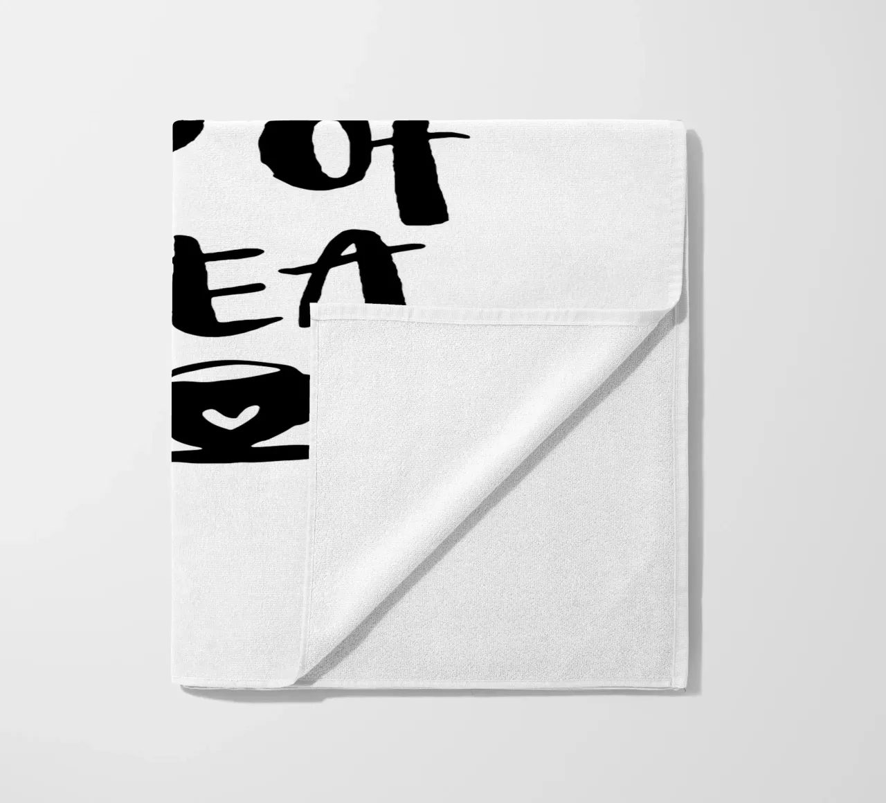 You Are My Cup Of Tea Design tipografico in bianco e nero telo mare da THE MOTIVATED TYPE
