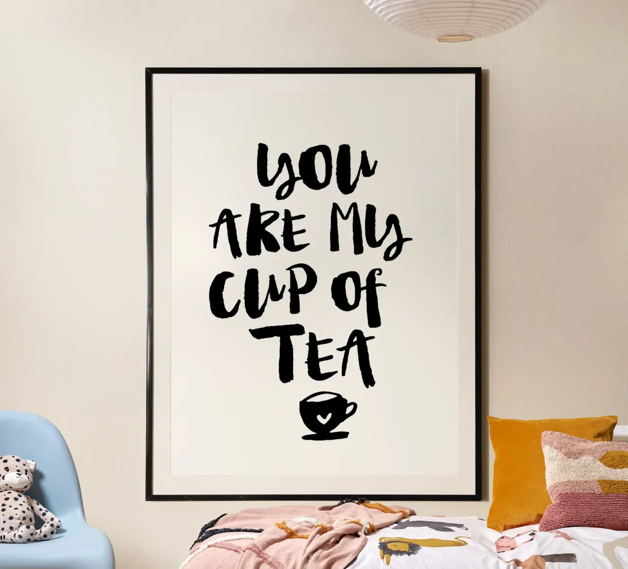 You Are My Cup Of Tea Design tipografico in bianco e nero carta hahnemühle da THE MOTIVATED TYPE