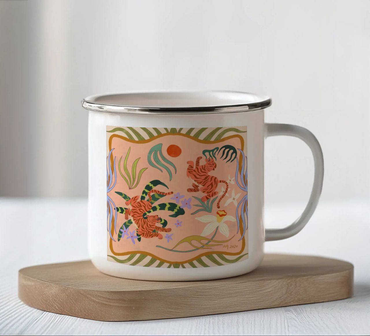 Temps de jeu mug en émail de Arty Guava