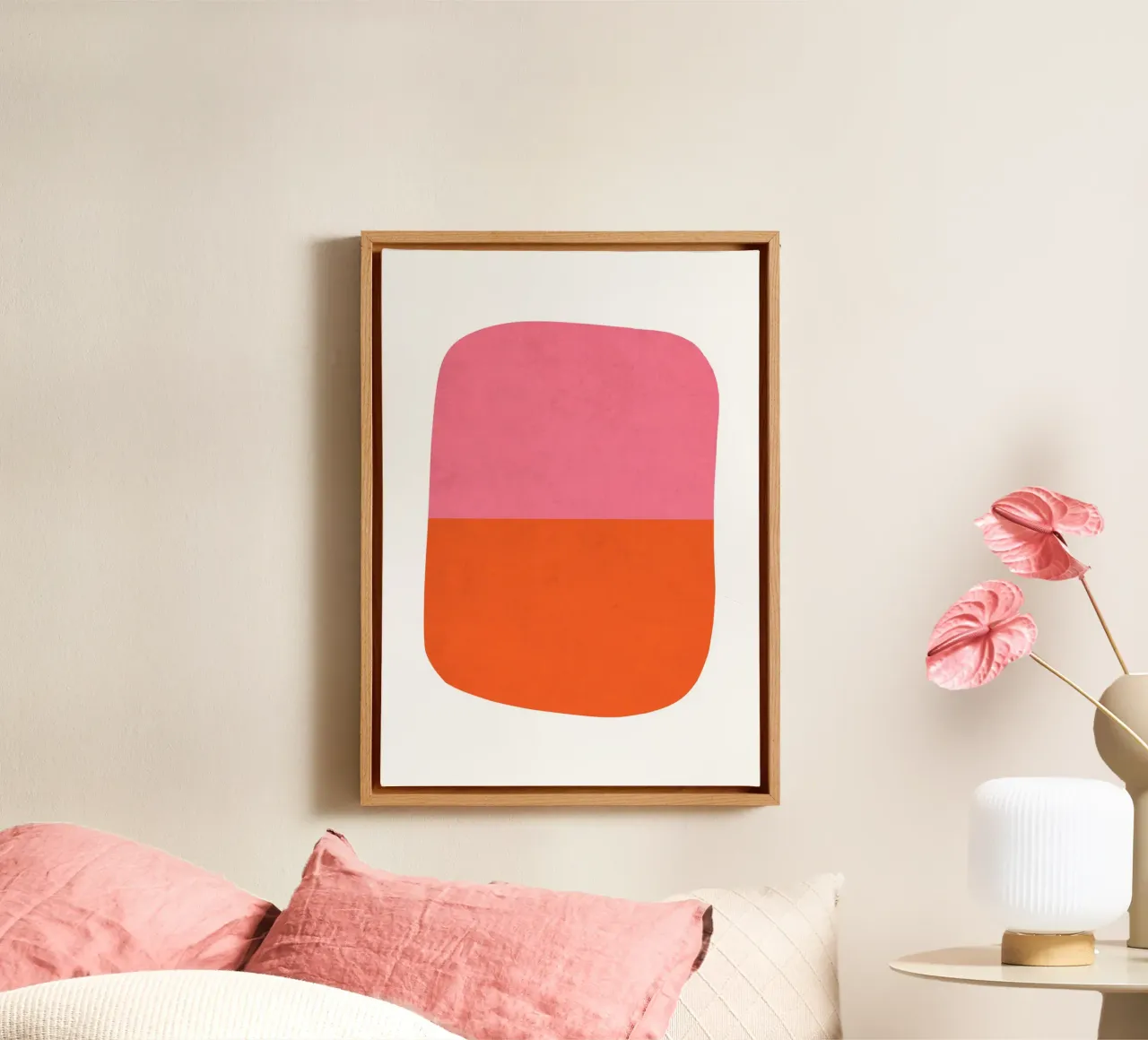 Pebble Rosa Rot canvas met Baklijst van BAINAI KIDS