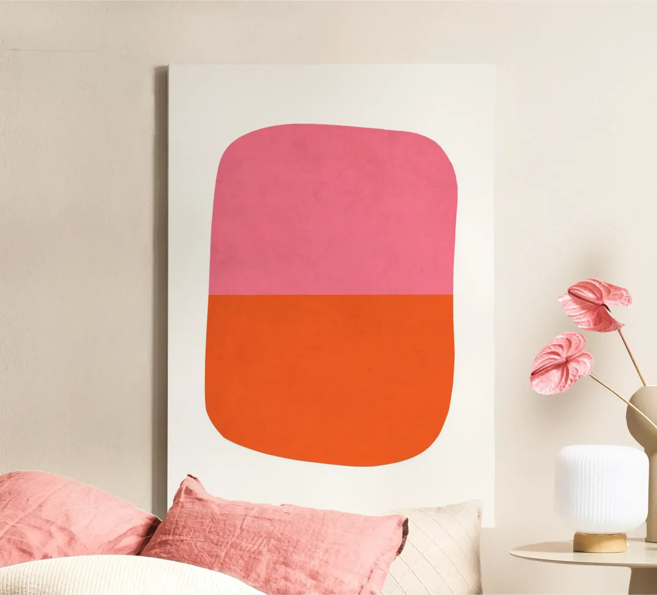 Pebble Rosa Rot canvas met Baklijst van BAINAI KIDS