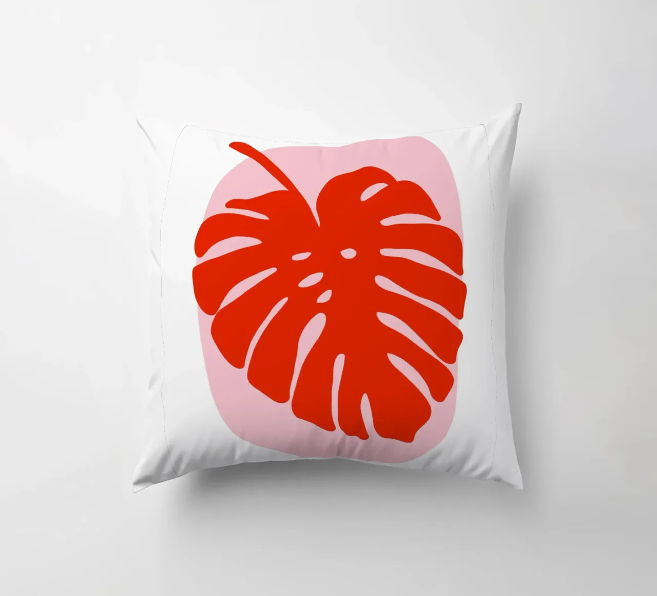 Monstera Blatt in rosarot cuscino da BAINAI KIDS