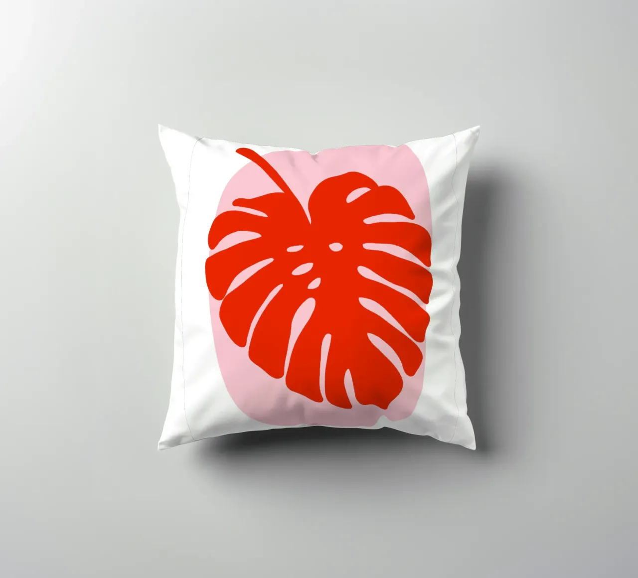 Monstera Blatt in rosarot cuscino da BAINAI KIDS