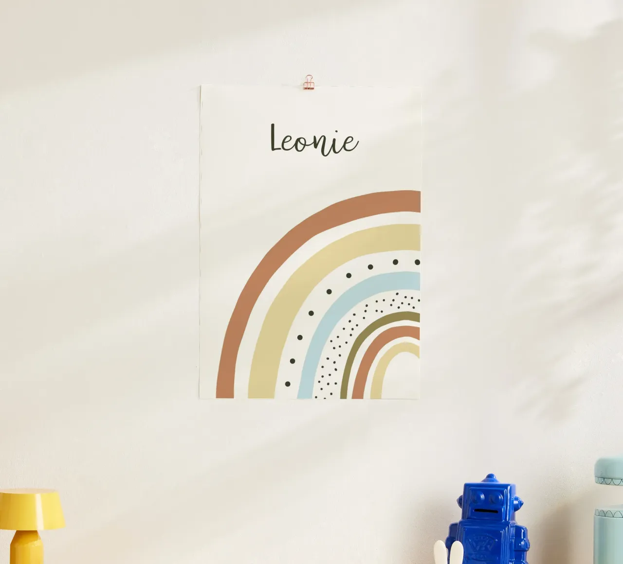 Boho Regenbogen Namensbild poster con telaio in alluminio da BAINAI KIDS