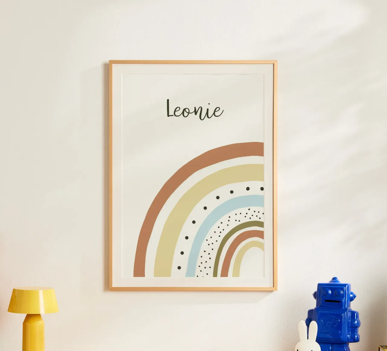 Boho Regenbogen Namensbild poster con telaio in alluminio da BAINAI KIDS