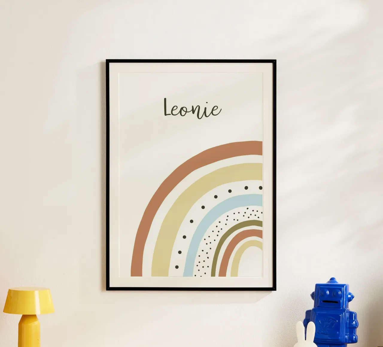 Boho Regenbogen Namensbild poster con telaio in alluminio da BAINAI KIDS