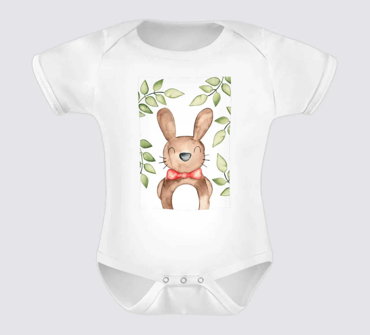 Hase in Wasserfarbe body neonato maniche corte da BAINAI KIDS