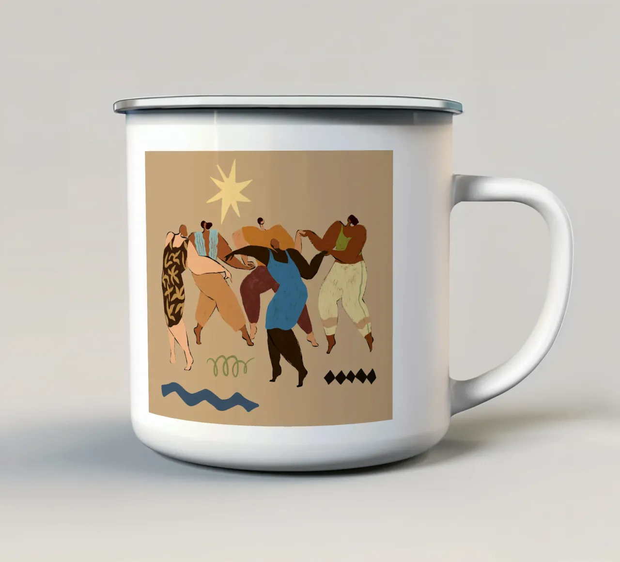Redondo y redondo taza de esmalte de Arty Guava