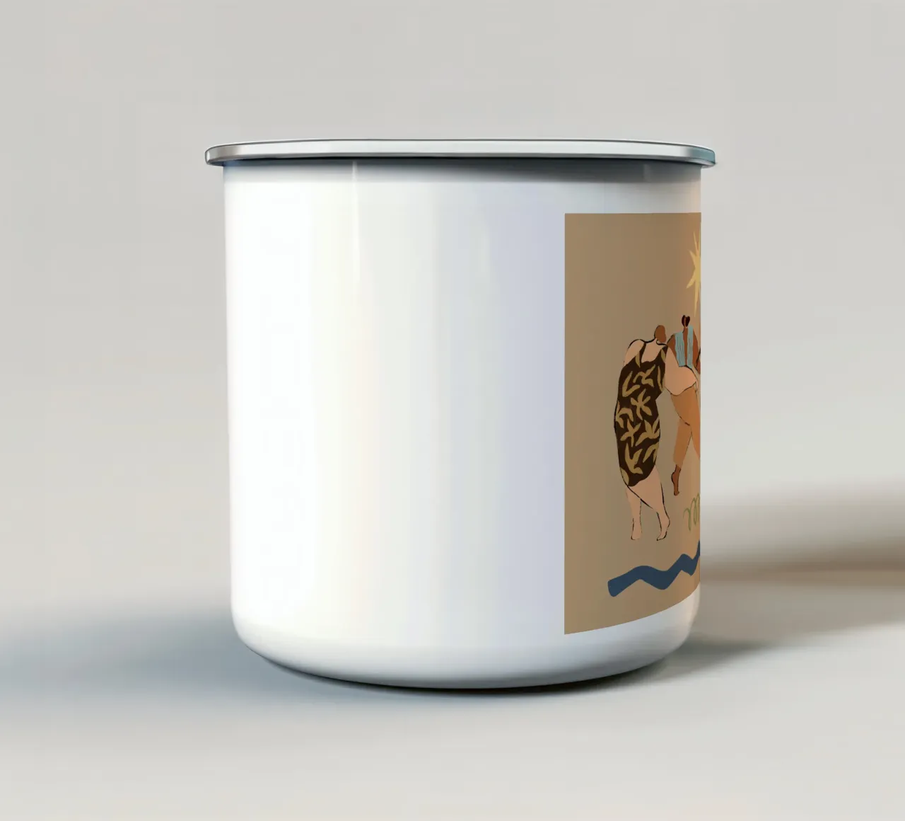 Redondo y redondo taza de esmalte de Arty Guava