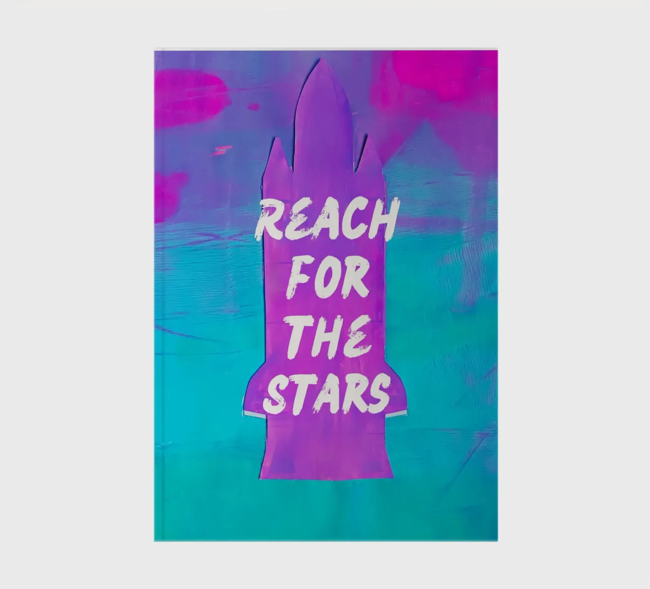 REACH FOR THE STARS Colorful Space Shuttle Print notebook by FABOArt