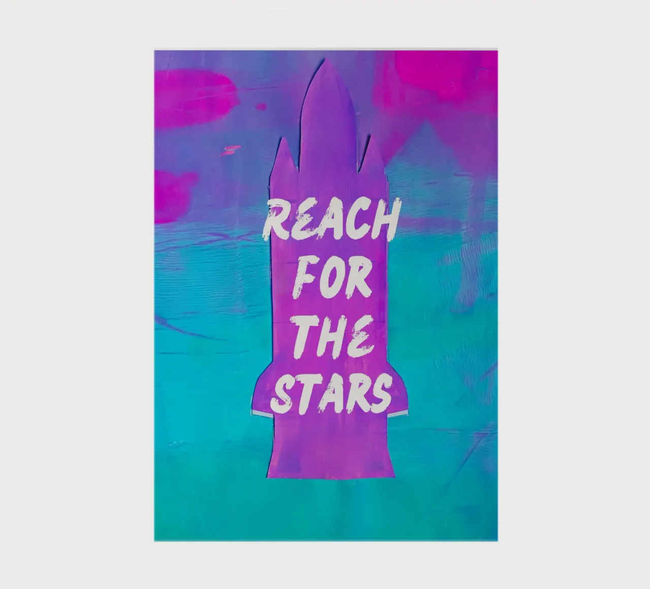 REACH FOR THE STARS Colorful Space Shuttle Print notebook by FABOArt