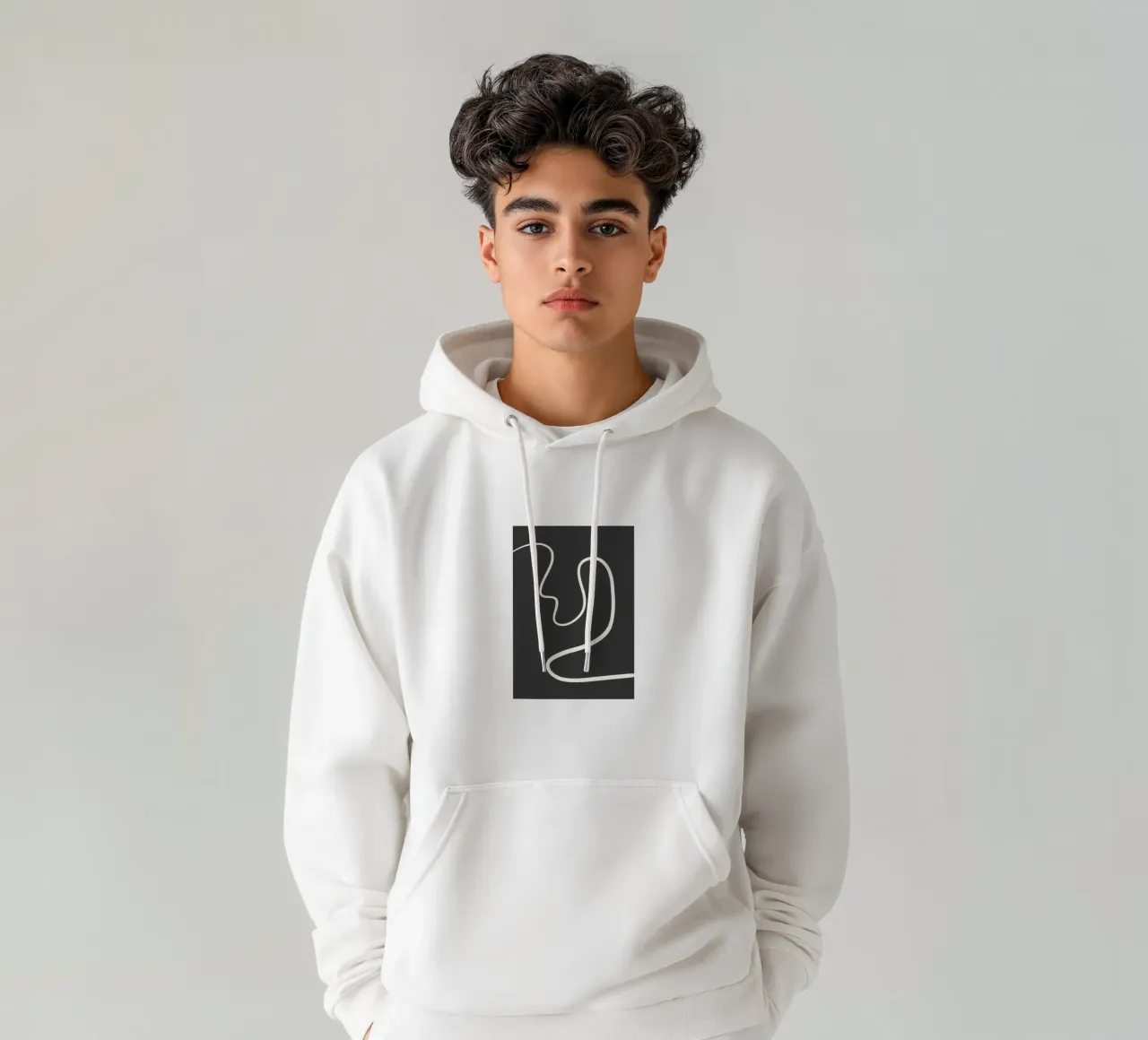 Abstract curve felpa con cappuccio da BAINAI