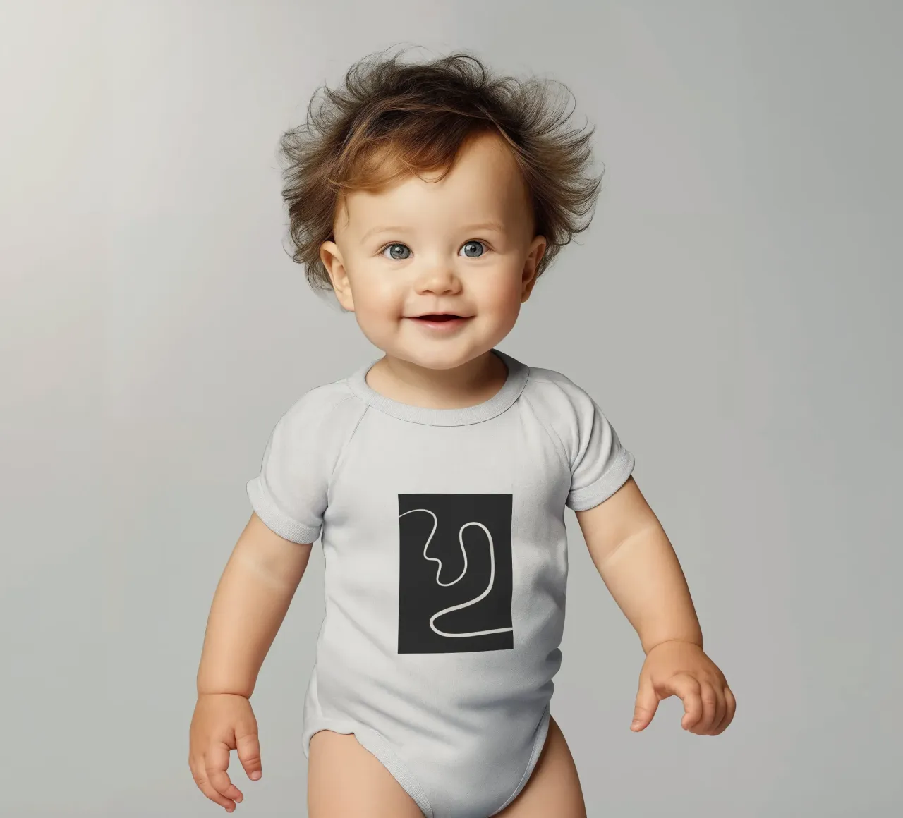 Abstract curve body neonato maniche corte da BAINAI