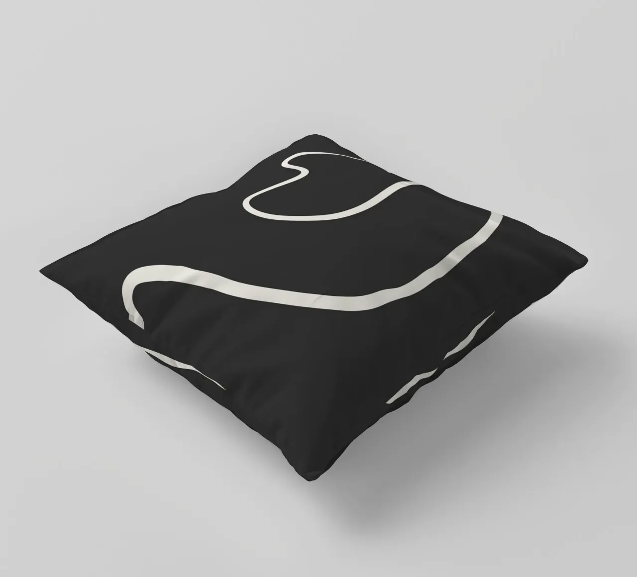 Abstract curve decorative cushion by BAINAI
