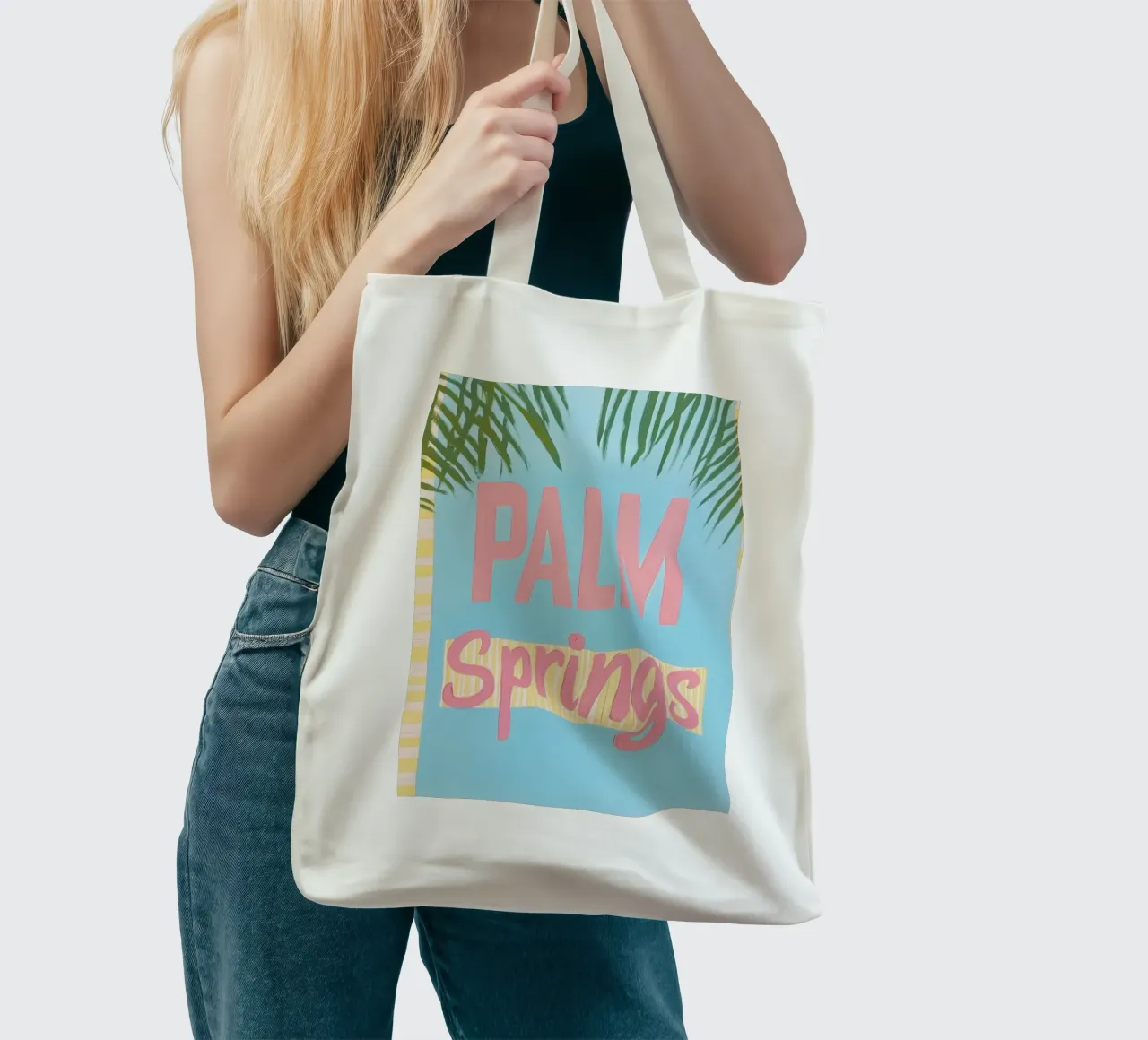 Amore pastello a Palm Springs borsa in juta da Carinaprint