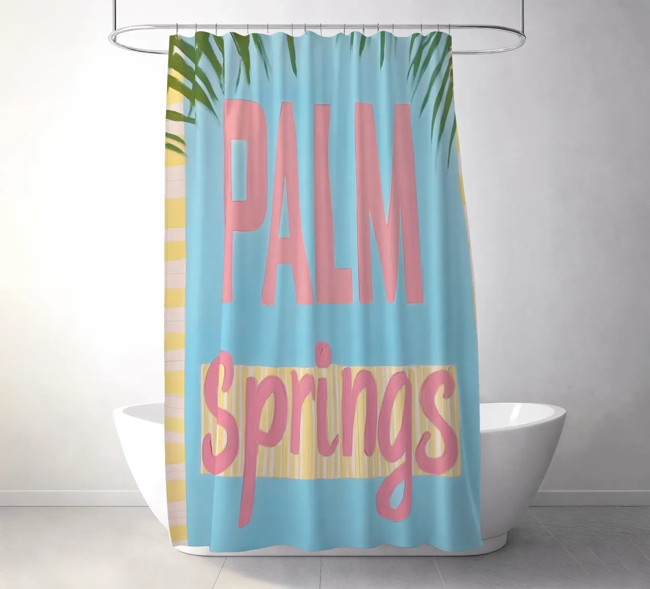Amore pastello a Palm Springs tenda da doccia da Carinaprint