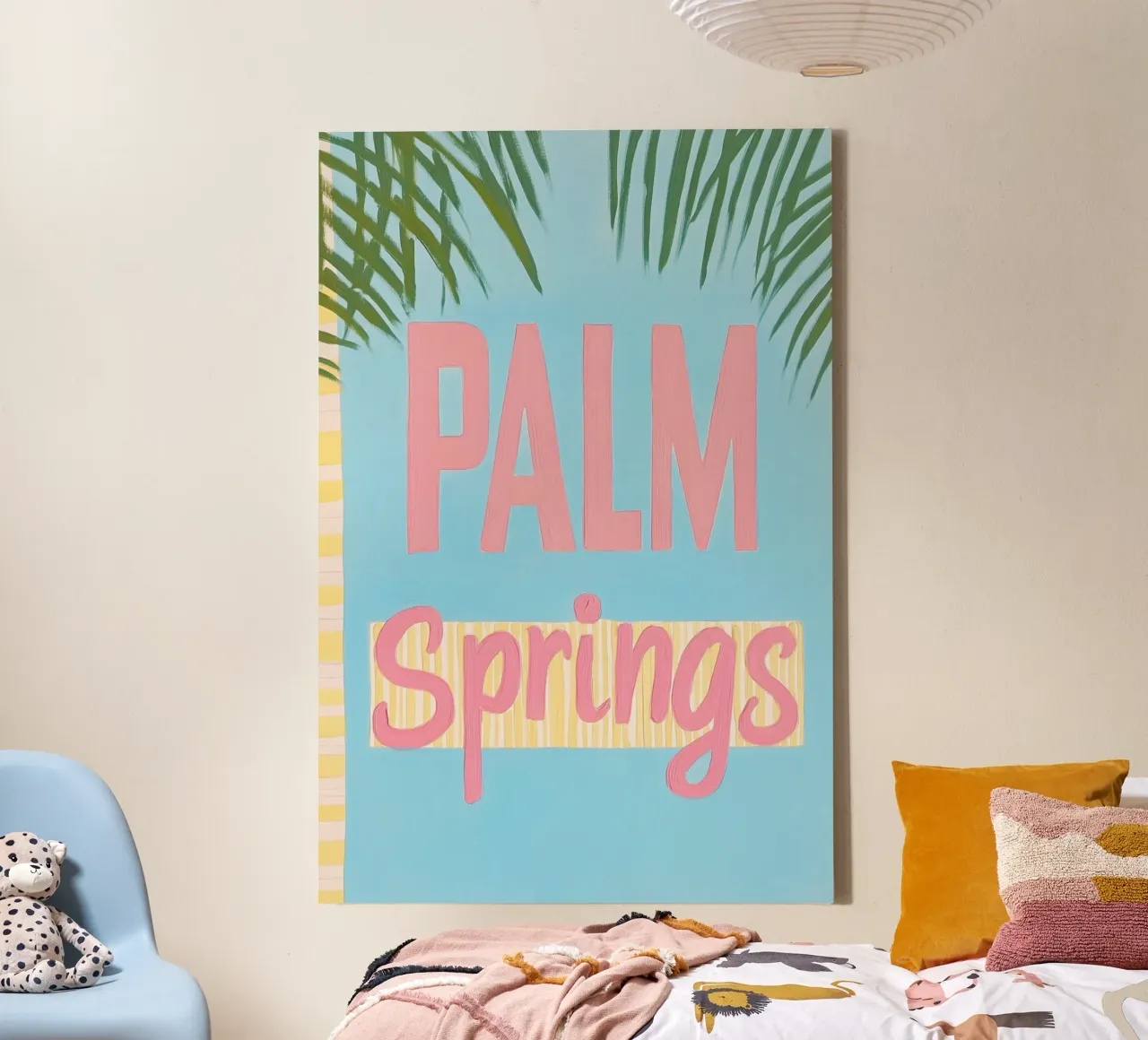 Amore pastello a Palm Springs tela con Cornice a cassetta da Carinaprint