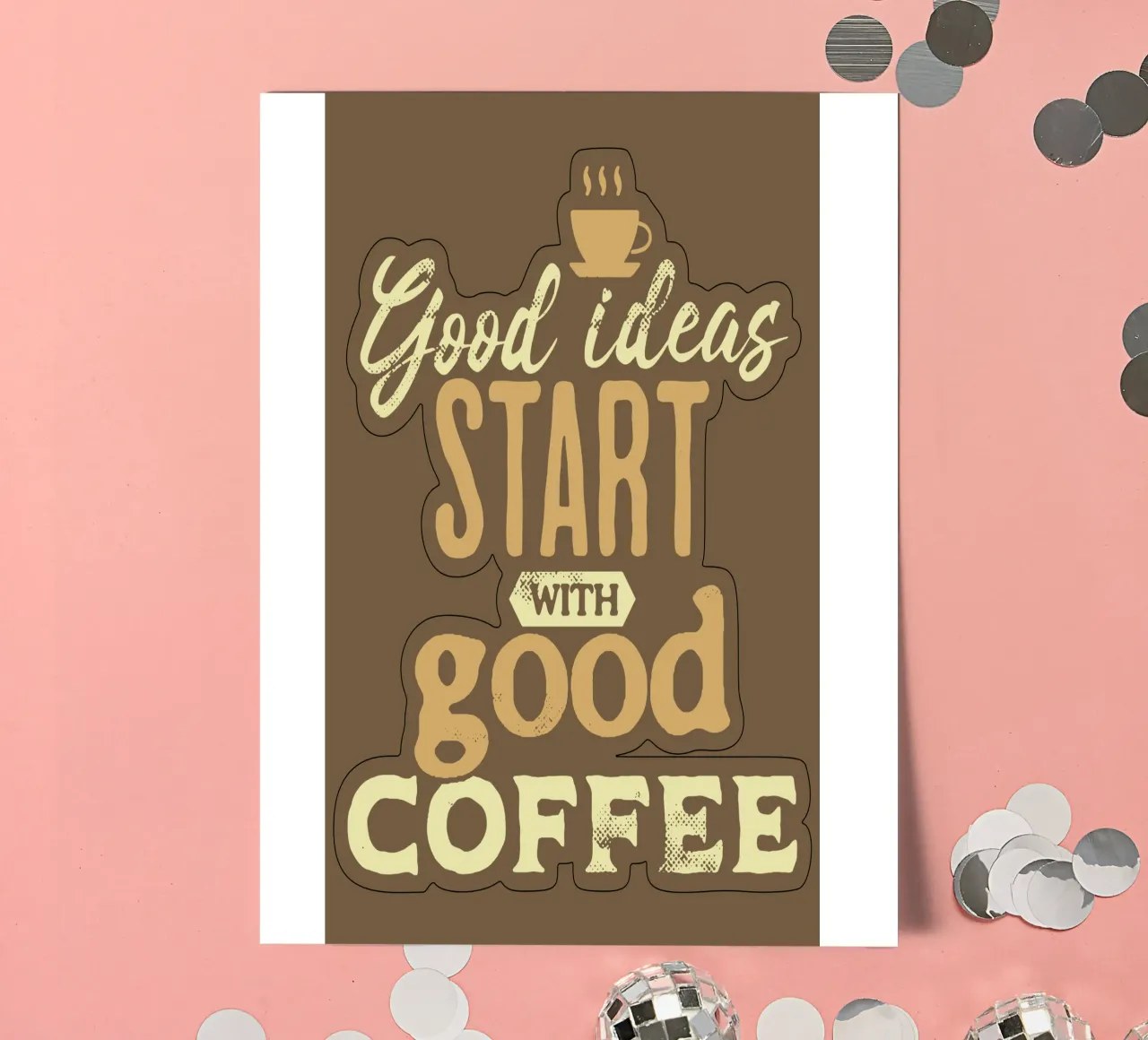 Gute Ideen beginnen mit gutem Kaffee Stickerbogen von Gunawan Rb
