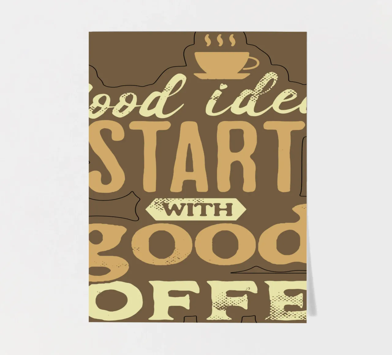 Gute Ideen beginnen mit gutem Kaffee Stickerbogen von Gunawan Rb