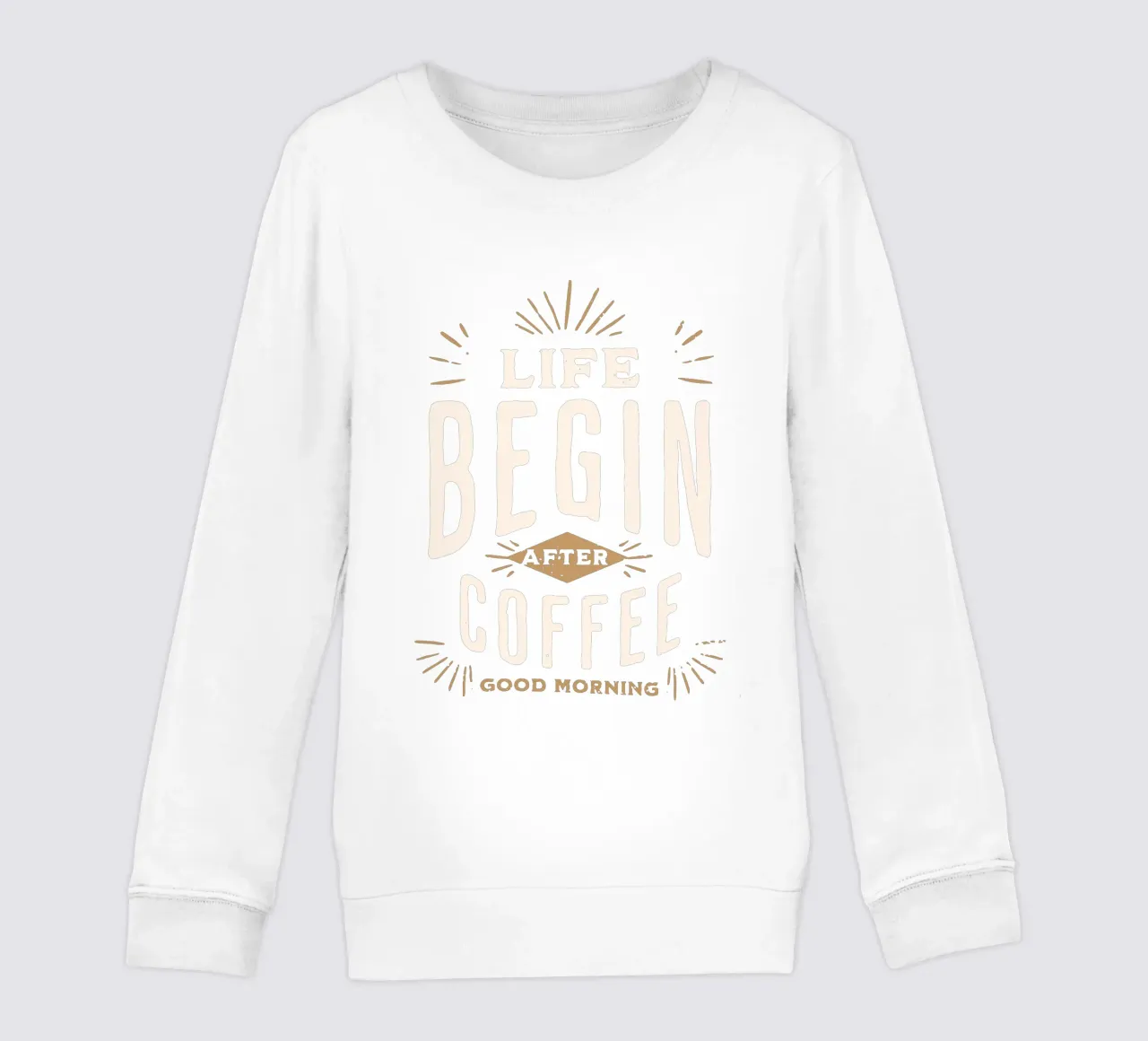 Das Leben beginnt nach dem Kaffee Kinder Sweatshirt von Gunawan Rb
