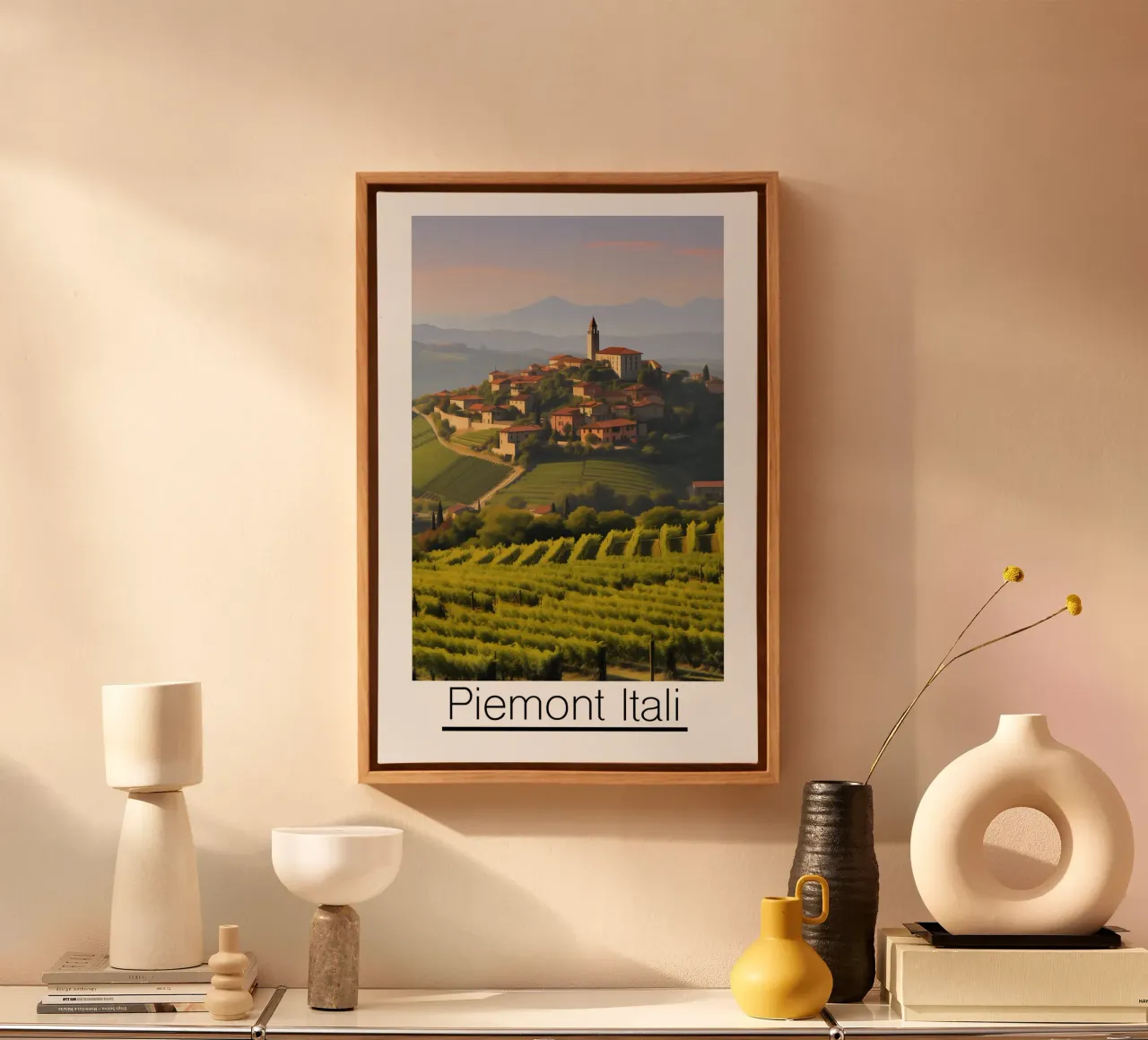 Malerisches Piemont Leinwand mit Schattenfugenrahmen von Carinaprint