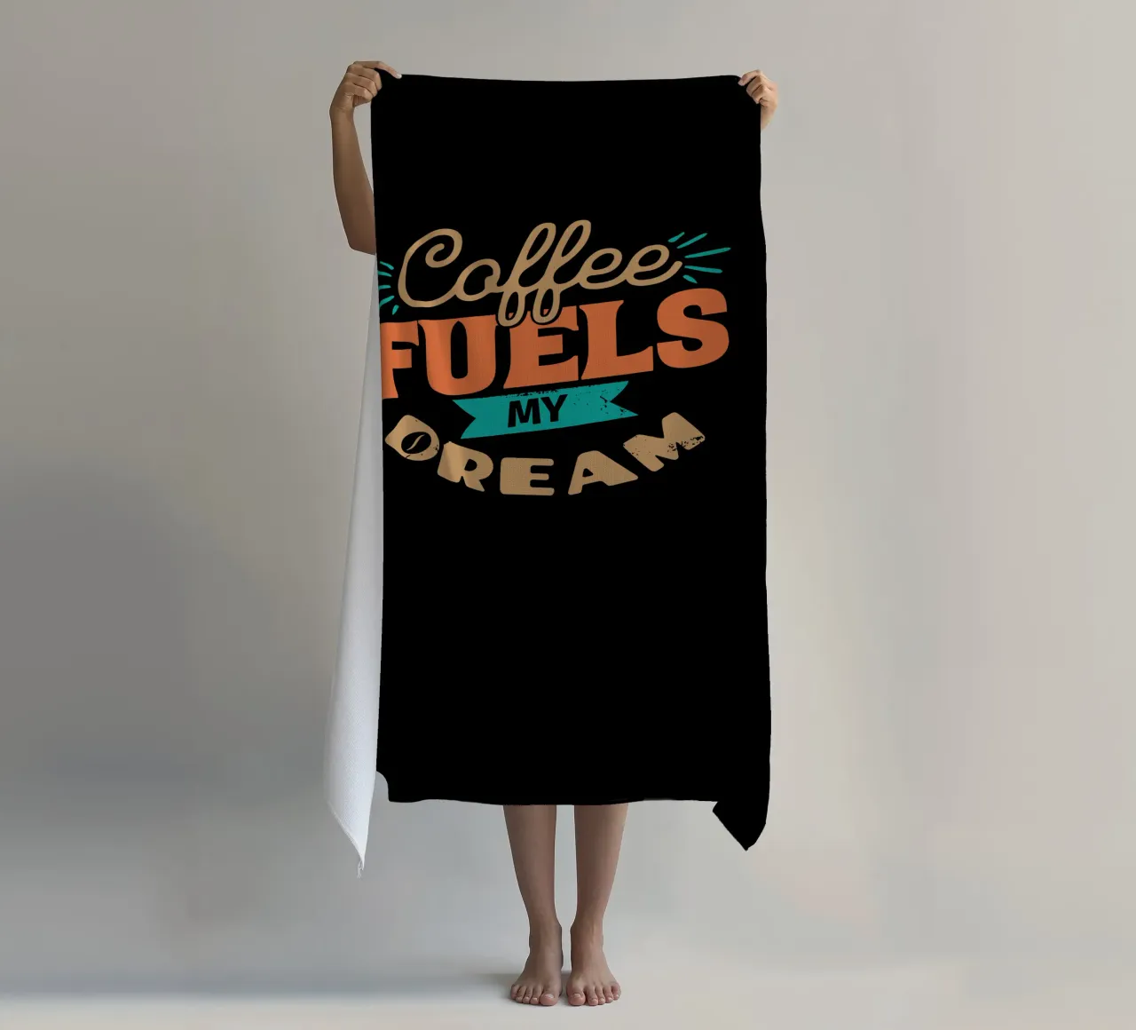 Coffee Fuels my dream beach towel by Gunawan Rb