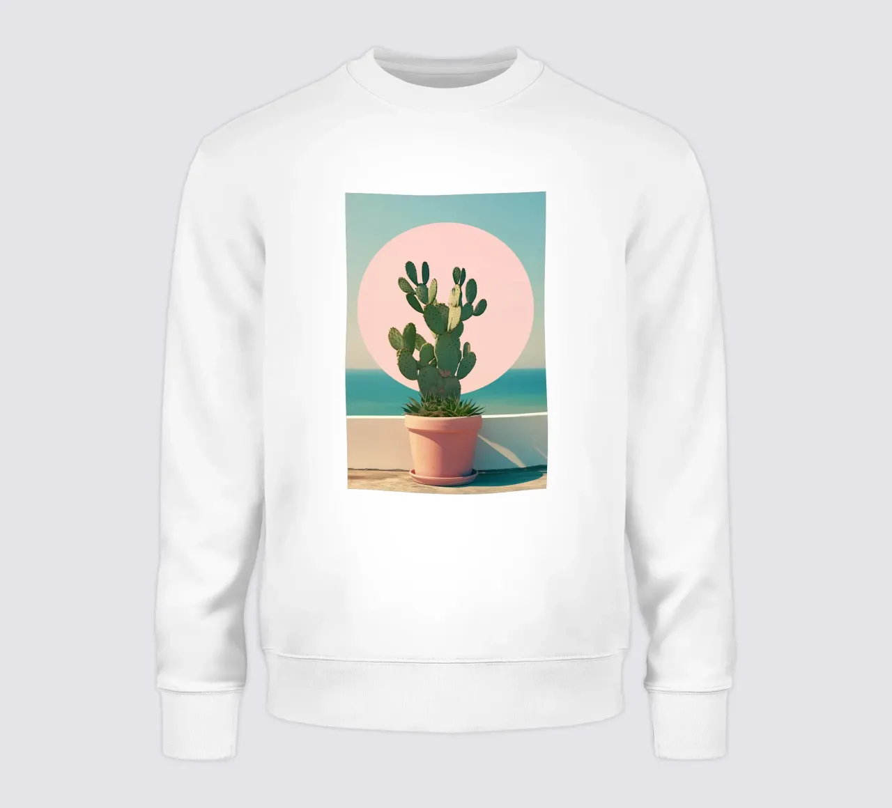 Cactus in riva al mare felpa da Carinaprint