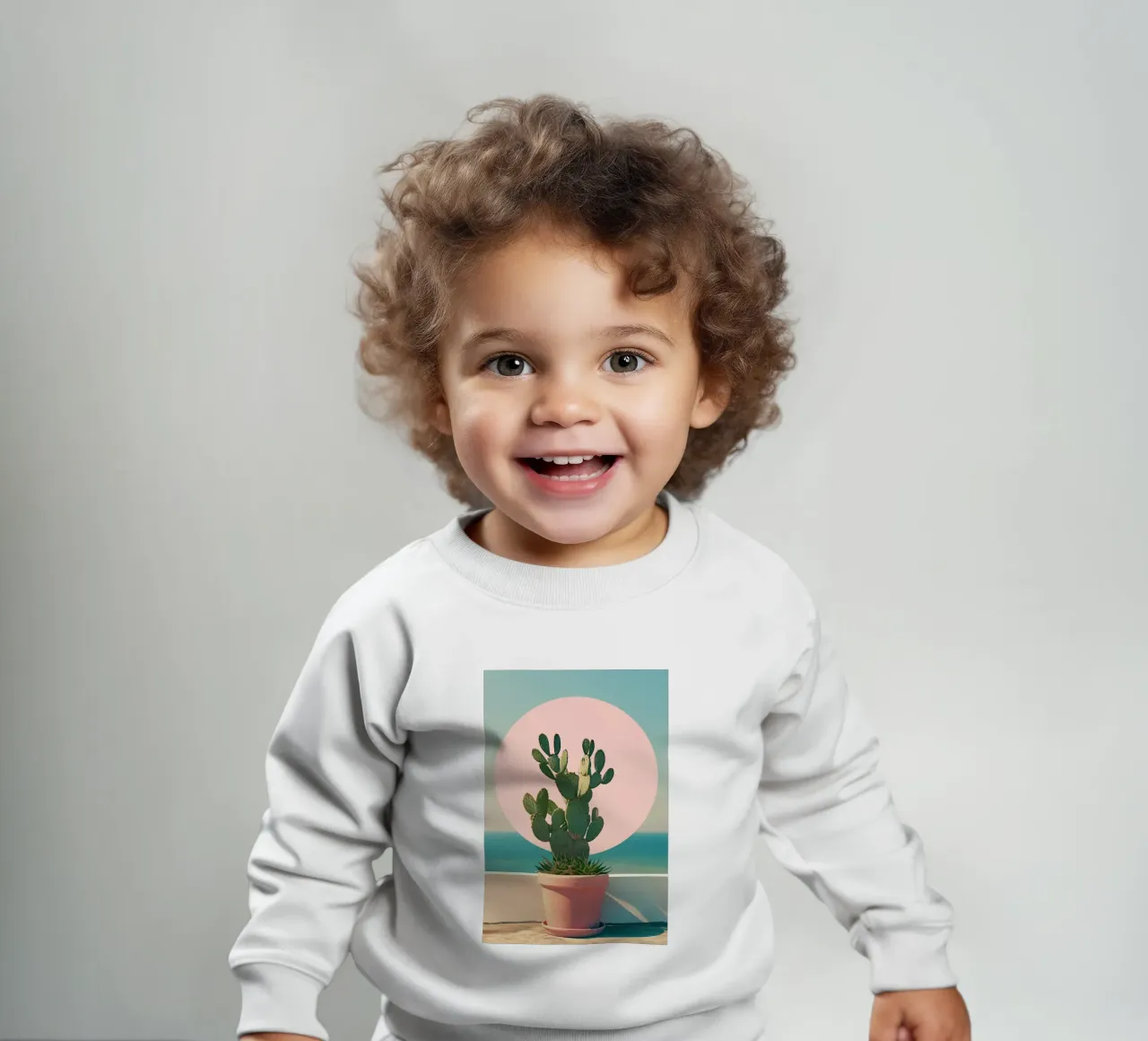 Cactus in riva al mare felpa neonato da Carinaprint