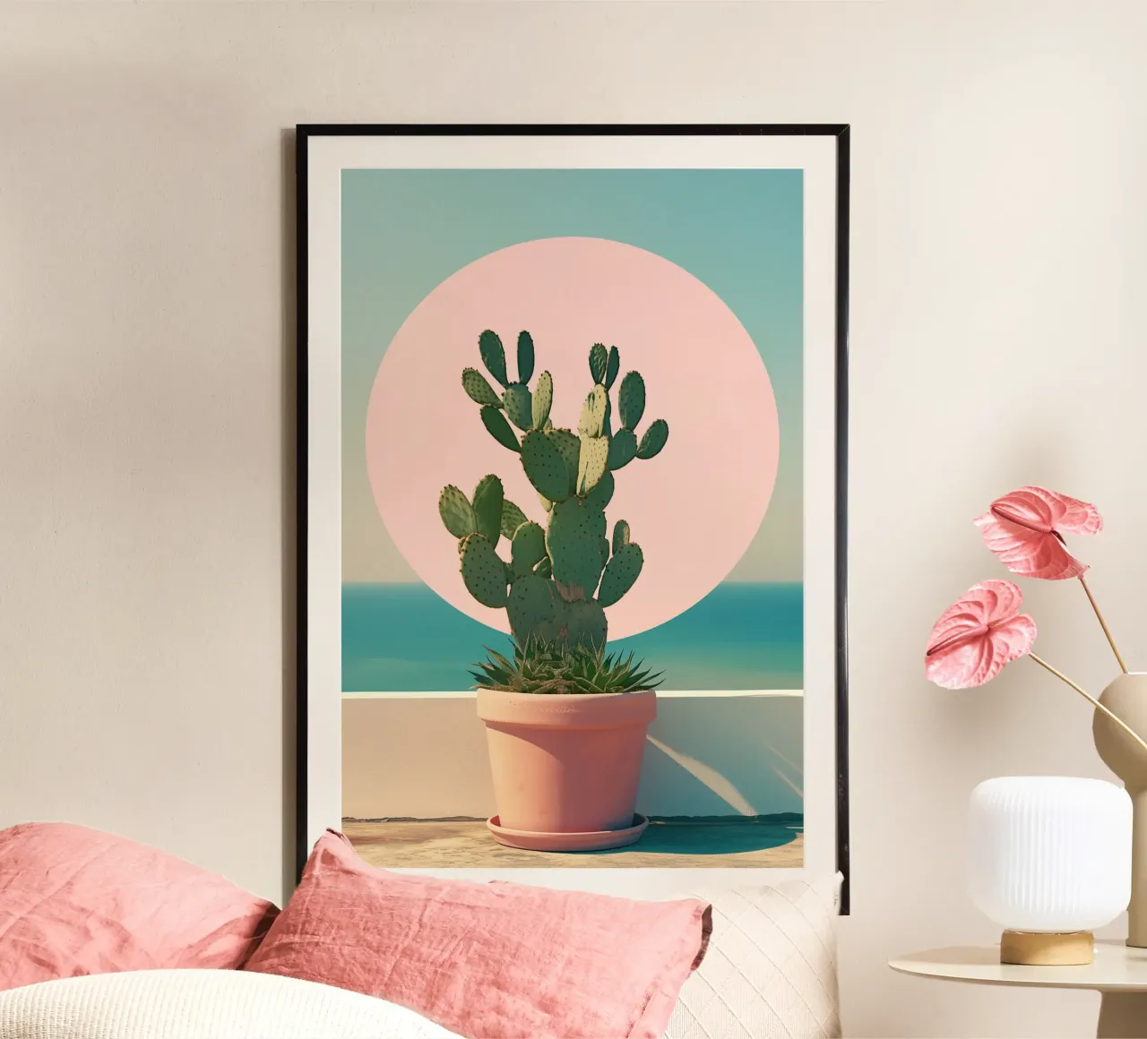 Cactus in riva al mare carta hahnemühle da Carinaprint