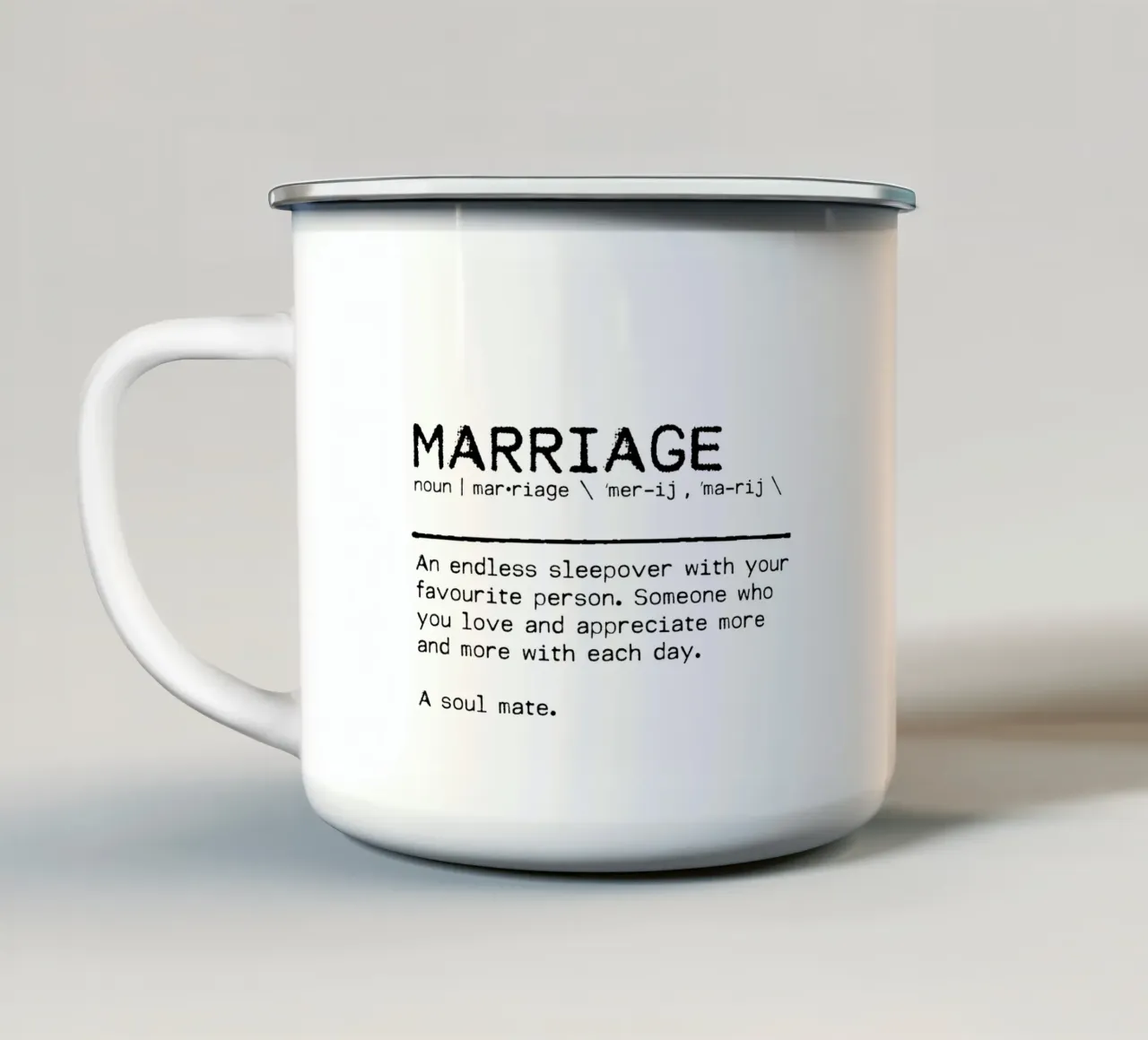 Definizione Citazione - Matrimonio tazza in smalto da Orara Studio
