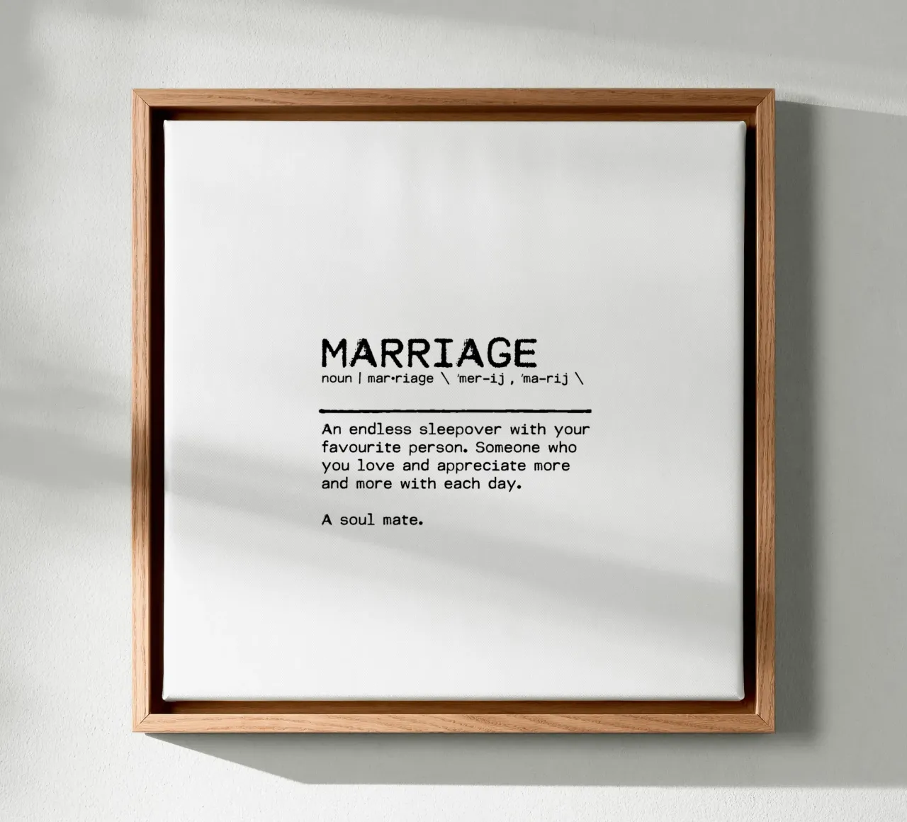 Citation de définition - Mariage toile avec Caisse américaine de Orara Studio