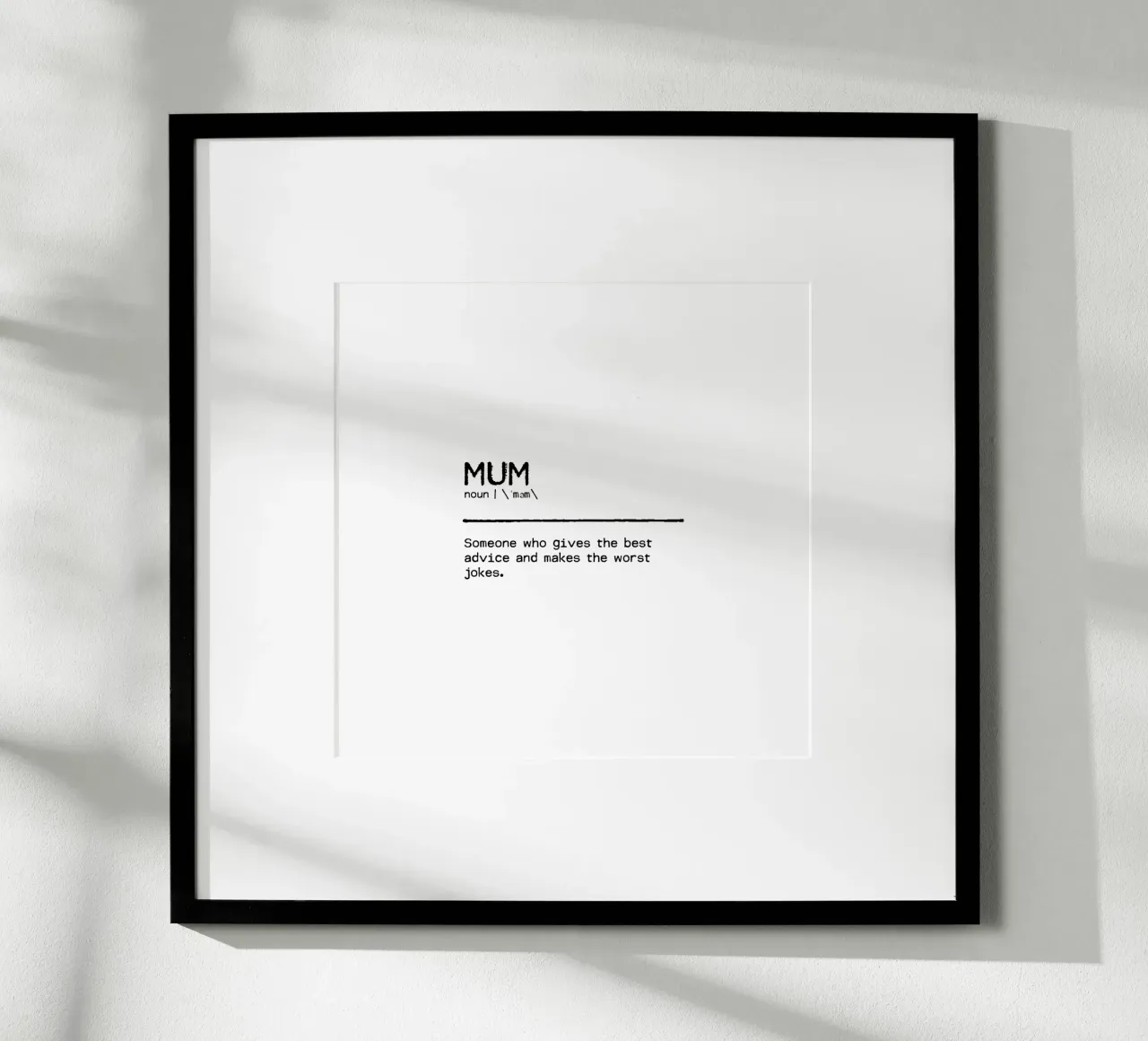 Definizione Citazione - Mamma I poster con telaio in legno da Orara Studio