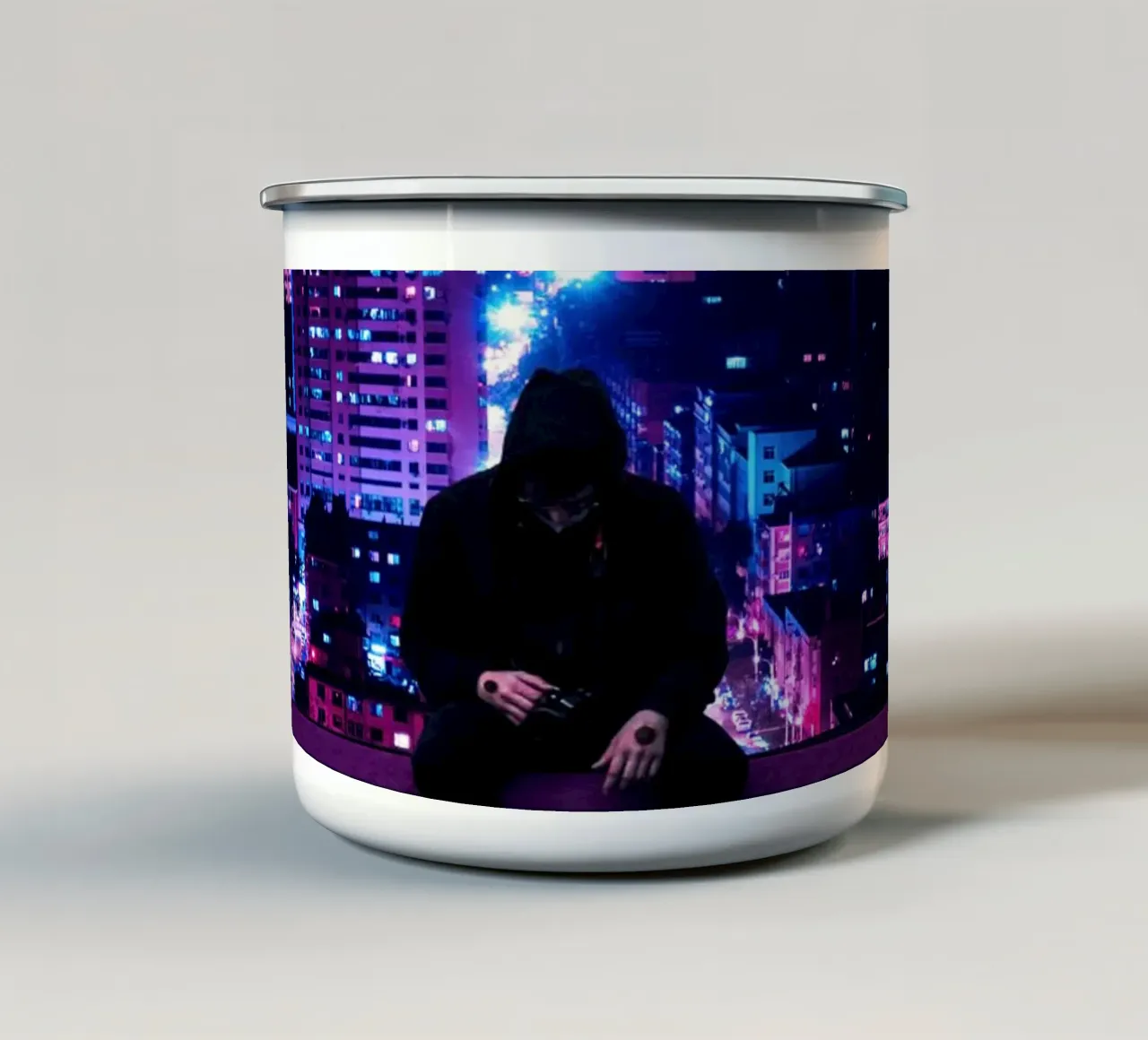 Da solo Cyberpunk tazza in smalto da arizrab