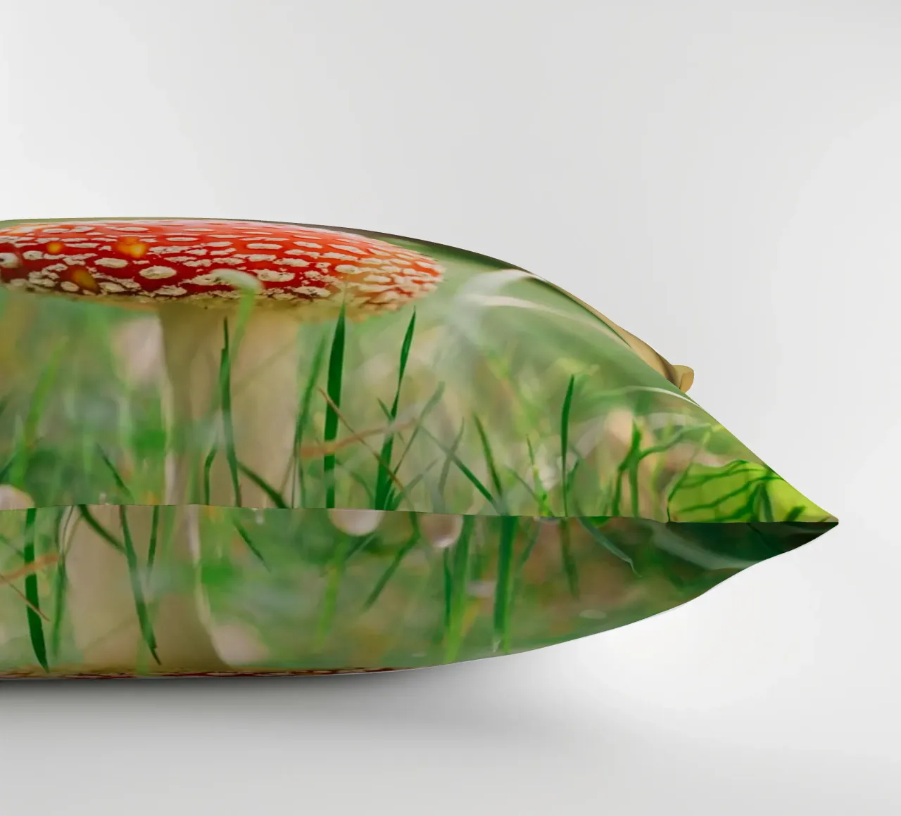 Fly agaric in the forest - mushroom photography in autumn decorative cushion by Bold and Retro