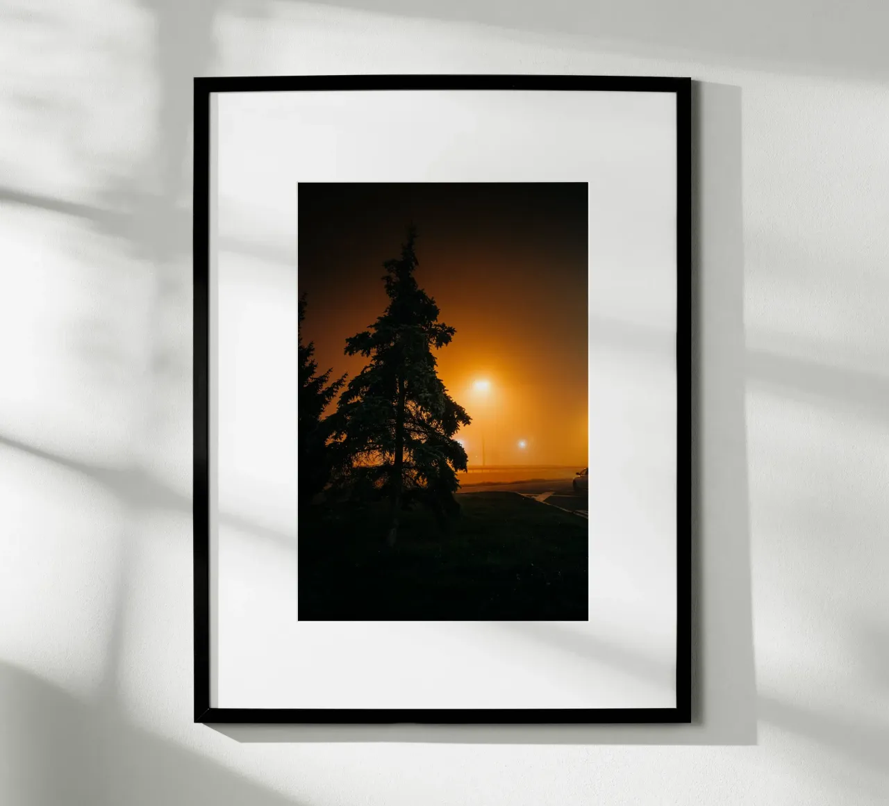 Fog photo, gloomy & moody atmosphere on motorway car park hahnemühle by Bold and Retro