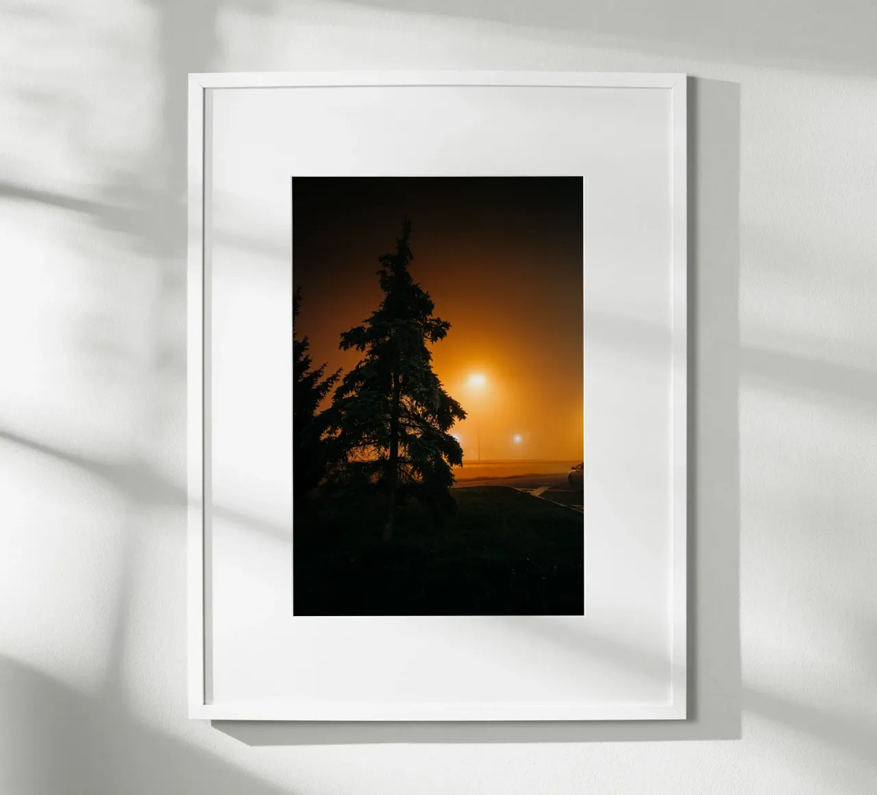 Fog photo, gloomy & moody atmosphere on motorway car park hahnemühle by Bold and Retro