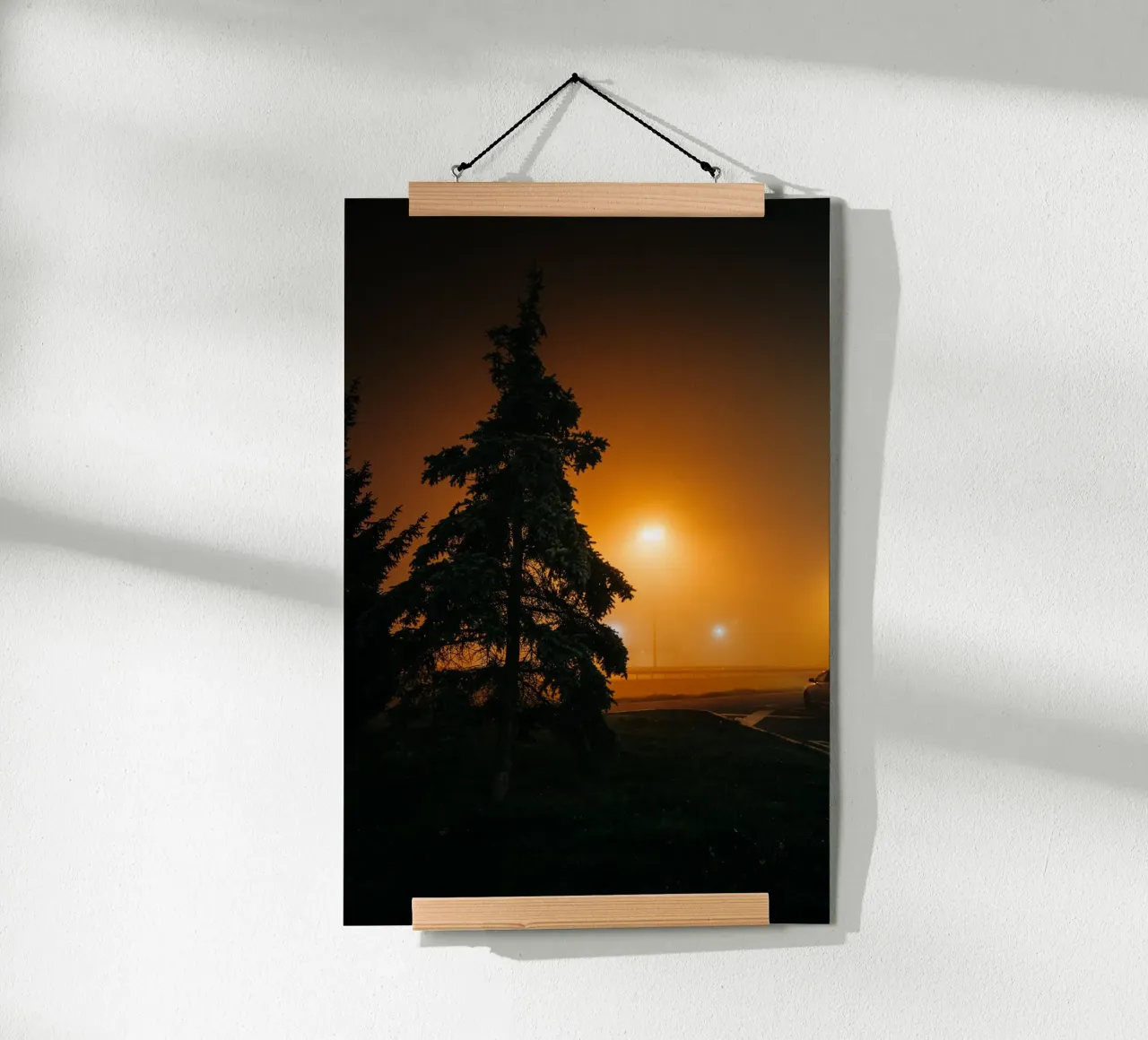 Fog photo, gloomy & moody atmosphere on motorway car park hahnemühle by Bold and Retro